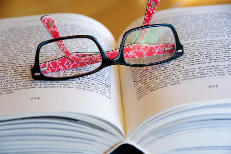 book and glasses